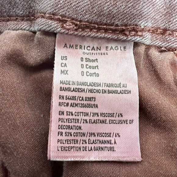 American Eagle Womens Curvy Jeggings High Rise Rose Size 0 Short Buckle - Picture 10 of 10
